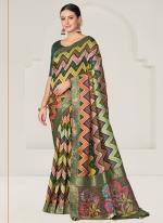 Rangkat Tussar Silk Green Festival Wear Printed Saree